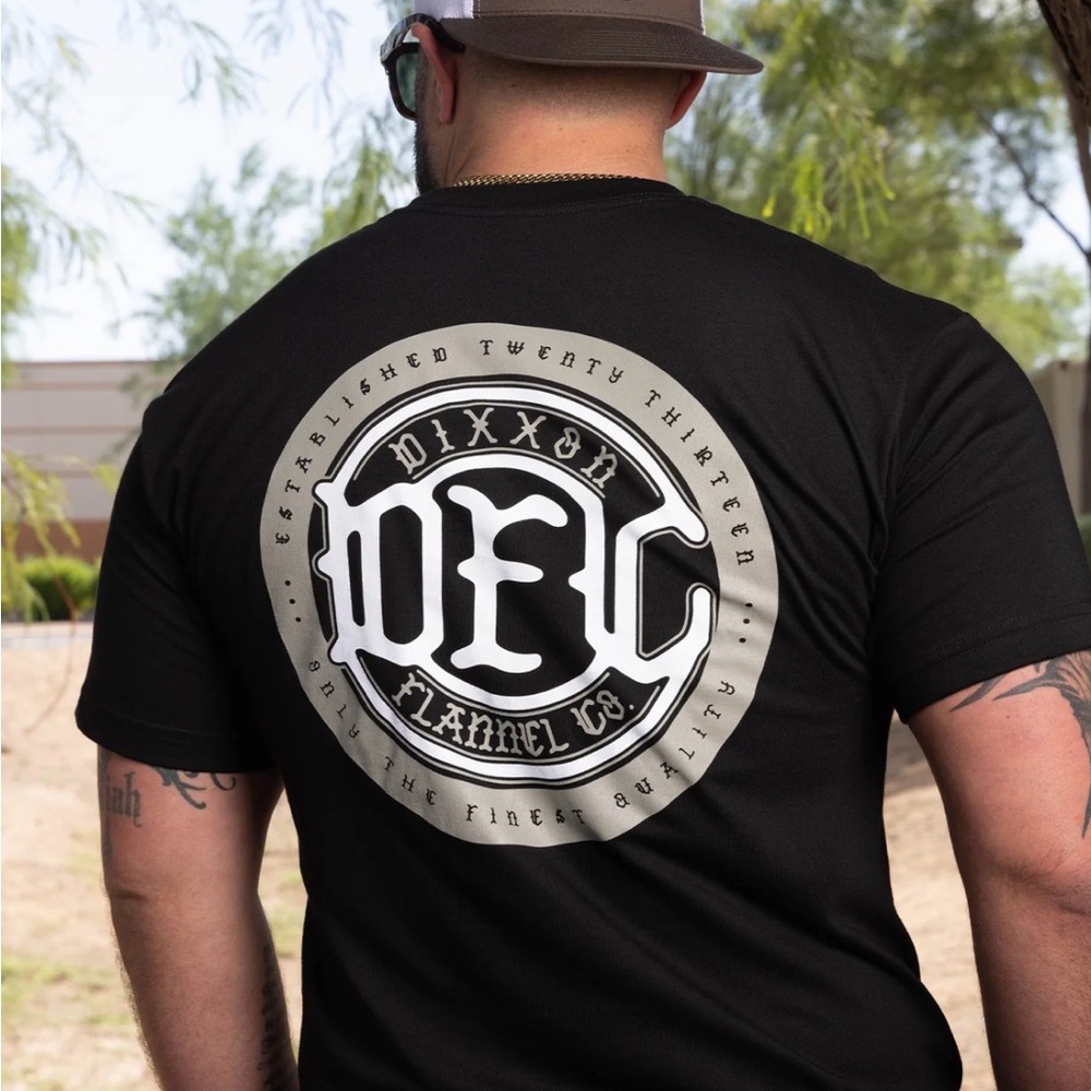 DIXXON Black Tee with White Emblem